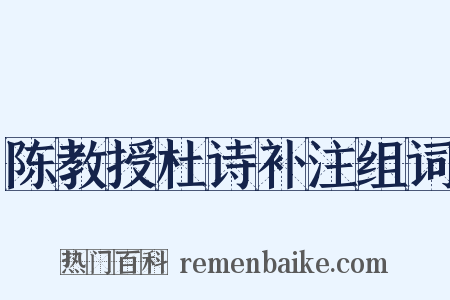 陈教授杜诗补注组词是什么意思的图片
